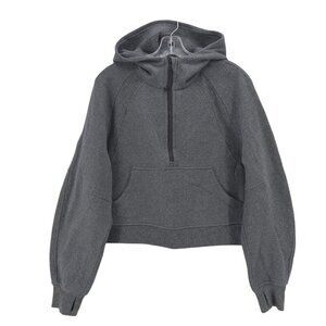LULULEMON Scuba Oversized Half-Zip Hoodie Heather Gray Thumbholes M/L